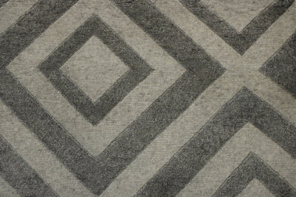 Modern Diamond Design Wool/Silk Hand Knotted 2.6x8.0 -w2034