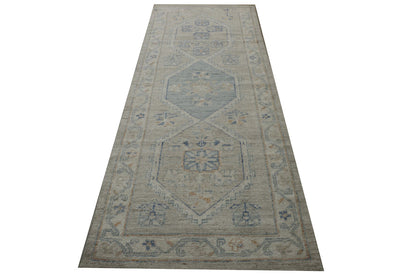 Oushak Whitewash Chobie Wool Hand Knotted 2.11x8.9 -w20351