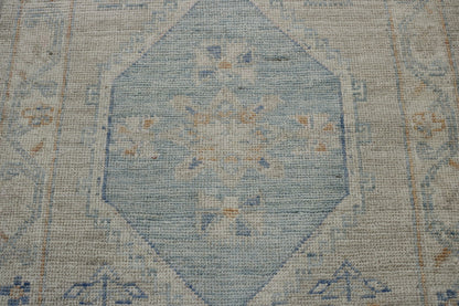 Oushak Whitewash Chobie Wool Hand Knotted 2.11x8.9 -w20351