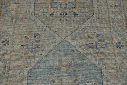 Oushak Whitewash Chobie Wool Hand Knotted 2.11x8.9 -w20351