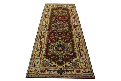 Tribal Indo Heriz Wool Hand Knotted 2.8x7.2 -w20302