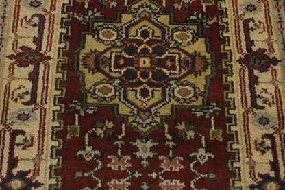 Tribal Indo Heriz Wool Hand Knotted 2.8x7.2 -w20302