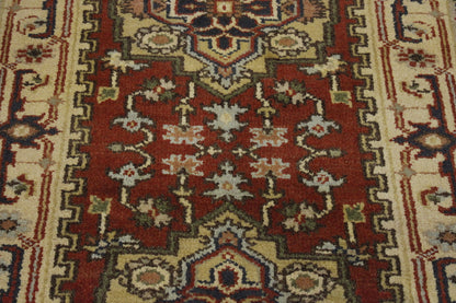 Tribal Indo Heriz Wool Hand Knotted 2.8x7.2 -w20302