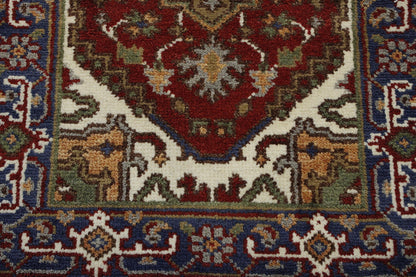 Tribal Indo Heriz Wool Hand Knotted 2.8x8.1 -w20285