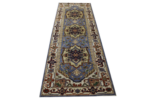 Tribal Indo Heriz Wool Hand Knotted 2.7x7.11 -w20299