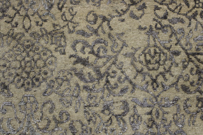 Transistional Abstract Broken Design Wool/Silk Hand Knotted 2.6x8.0 -w2051