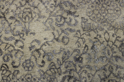 Transistional Abstract Broken Design Wool/Silk Hand Knotted 2.6x8.0 -w2051