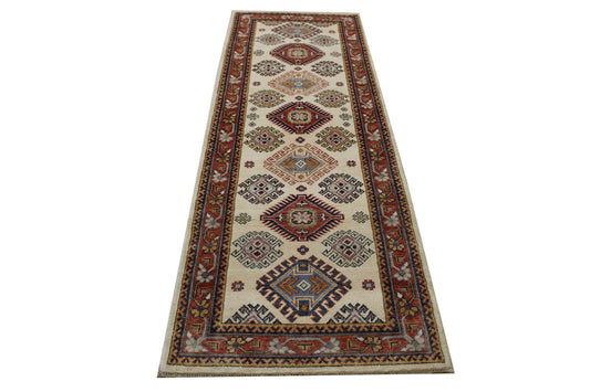 Tribal Super Kazaak Wool Hand Knotted 2.8x7.9 -b-132