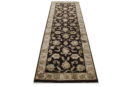 Traditional Agra High-low Wool/Silk Hand Knotted 2.6x8.0 -w2358
