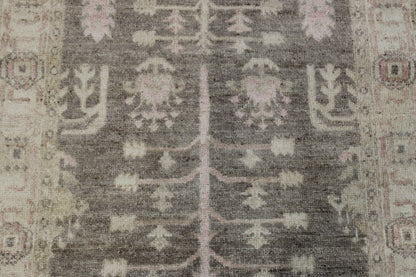 Oushak Whitewash Chobie Wool Hand Knotted Rug 2.8x8.0 -b-127