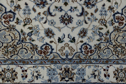Traditional Fine Nain Design Wool/Silk Hand Knotted 2.11x8.5 -w2372