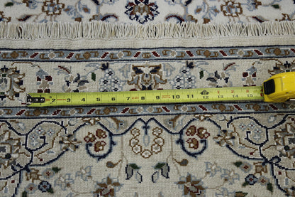 Traditional Fine Nain Design Wool/Silk Hand Knotted 2.11x8.5 -w2372
