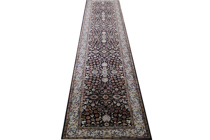 Traditional Fine Herakee Wool/Silk Hand Knotted Rug 2.8x12.1 -w20226