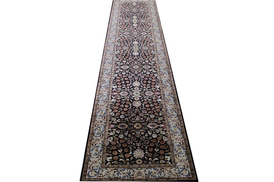 Traditional Fine Herakee Wool/Silk Hand Knotted Rug 2.8x12.1 -w20226