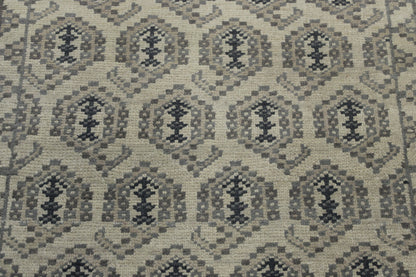 Oushak Kerman Design Whitewash Wool Hand Knotted Rug 2.7x11.11 -w20046
