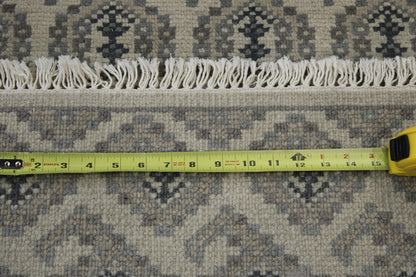 Oushak Kerman Design Whitewash Wool Hand Knotted Rug 2.7x11.11 -w20046
