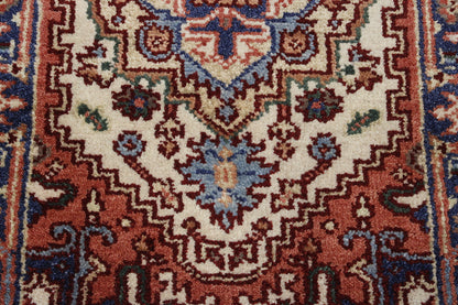 Tribal Heriz Wool Hand Knotted Rug 2.6x12.3 -w20286