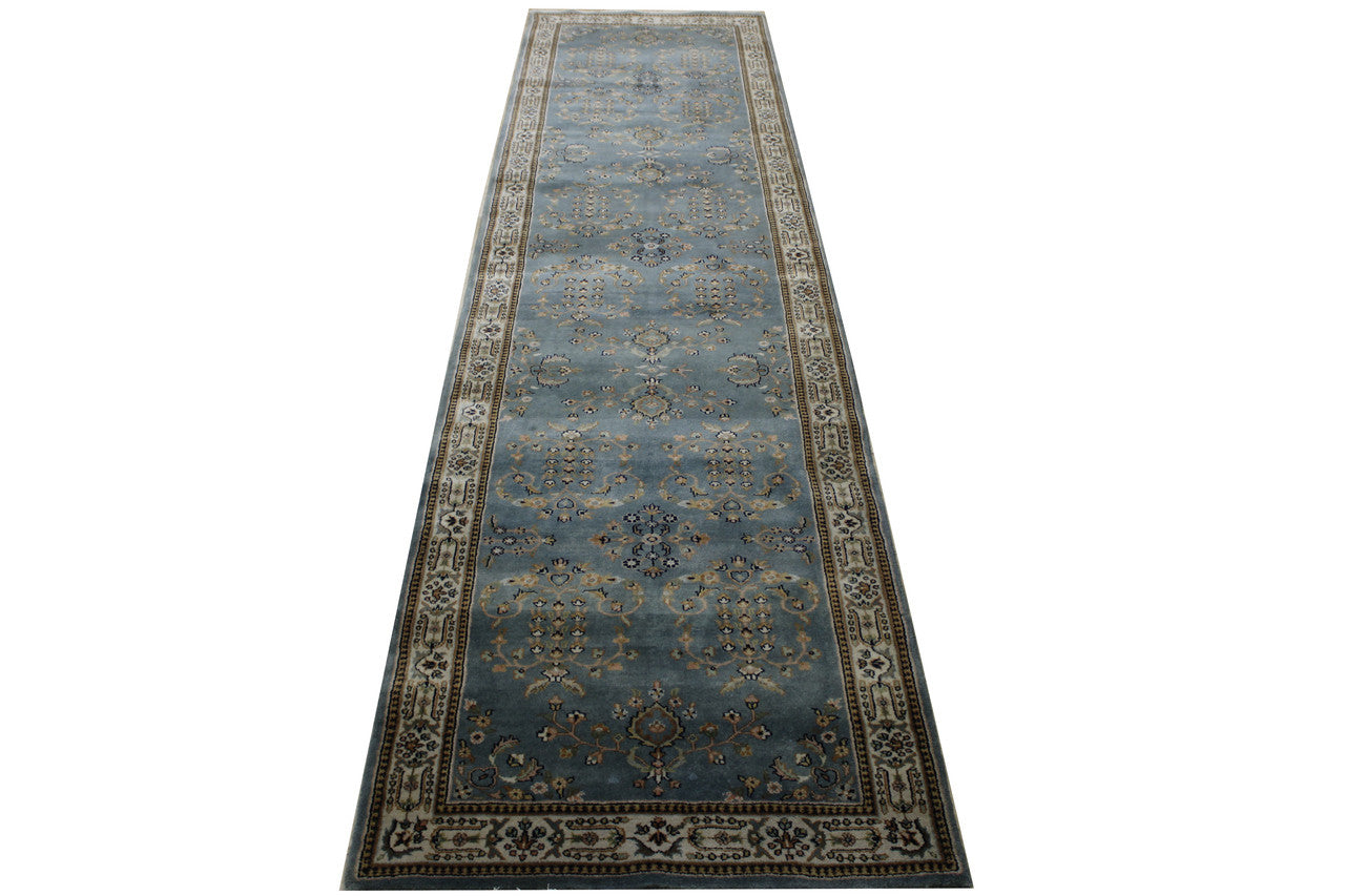 Traditional Fine Sharukh Design Wool Hand Knotted Rug 2.9x10.9 -w20011