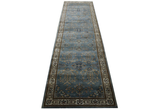 Traditional Fine Sharukh Design Wool Hand Knotted Rug 2.9x10.9 -w20011