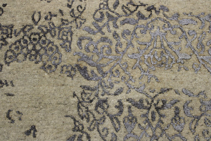 Modern Abstact Broken Design Wool/silk Hand Knotted Rug 2.6x11.0 -w2032