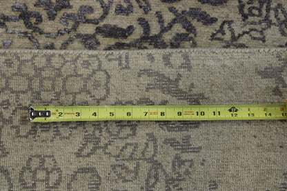 Modern Abstact Broken Design Wool/silk Hand Knotted Rug 2.6x11.0 -w2032