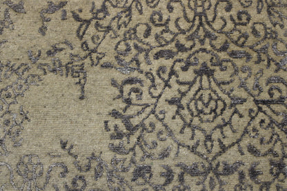 Modern Abstact Broken Design Wool/silk Hand Knotted Rug 2.6x11.00 -w2033