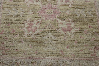 Oushak Chobie Whitewash Wool Hand Knotted Rug 2.7x11.7 -w2109