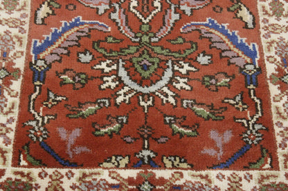 Tribal Heriz Wool Hand Knotted Rug 2.6x11.9 -w20289