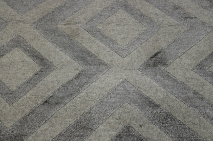 Modern Diamond Design Wool/silk Hand Knotted Rug 2.6x12.0 -w2047