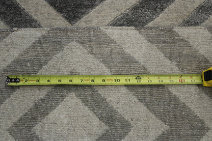 Modern Diamond Design Wool/silk Hand Knotted Rug 2.6x12.0 -w2047