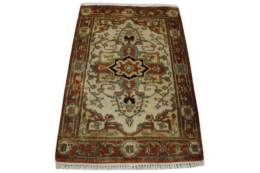 Tribal Antiquty Sherapi Wool Hand Knotted Rug 2x4 - w20080