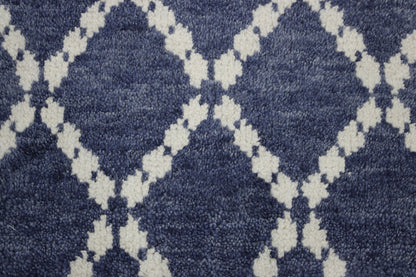Modern Gemotrical Design Wool Hand Knotted Rug 2x4 - w5012