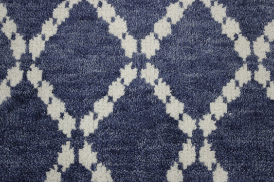 Modern Gemotrical Design Wool Hand Knotted Rug 2x4 - w5012