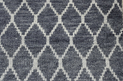 Modern Gemotrical Design Wool Hand Knotted Rug 2x4 - w5006