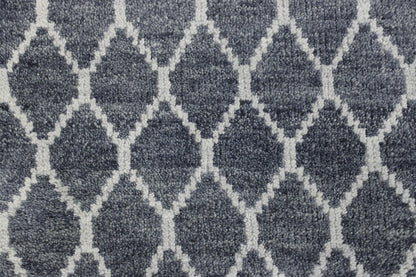 Modern Gemotrical Design Wool Hand Knotted Rug 2x4 - w5006