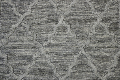 Modern Gemotrical Design Wool Hand Knotted Rug 2x4 - w5013