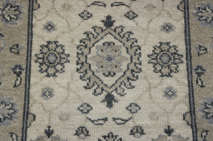 Oushak White wash Zigler Design Wool Hand Knotted Rug 2x4 - w5010