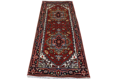 Tribal Indo Heriz Wool Hand Knotted 2.7x6.0 -w20319