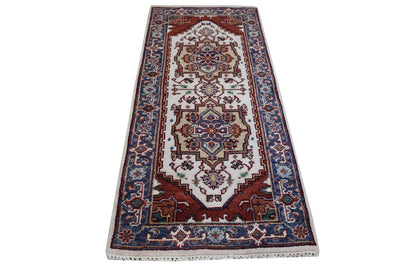 Tribal Indo Heriz Wool Hand Knotted 2.7x6.1 -w20297