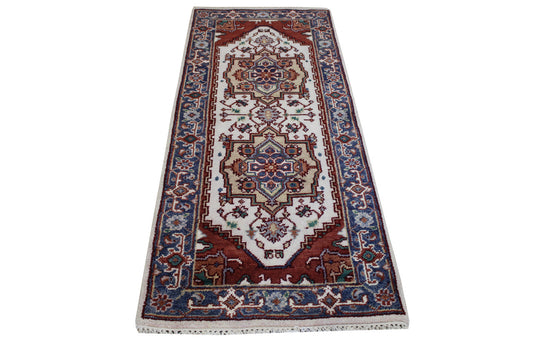 Tribal Indo Heriz Wool Hand Knotted 2.7x6.1 -w20297