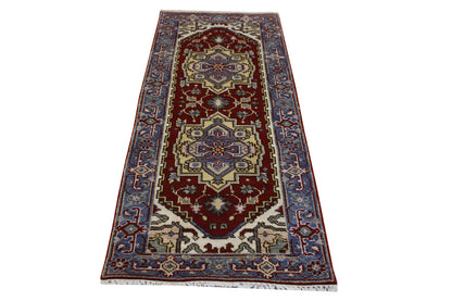 Tribal Indo Heriz Wool Hand Knotted 2.7x6 -w20320