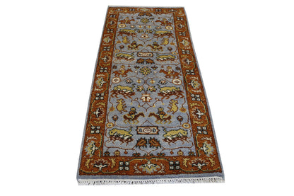 Tribal Indo Heriz Wool Hand Knotted 2.7x6.0 -w20313