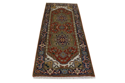 Tribal Indo Heriz Wool Hand Knotted 2.6x5.11 -w20312