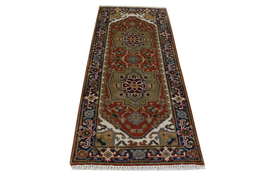 Tribal Indo Heriz Wool Hand Knotted 2.6x5.11 -w20312