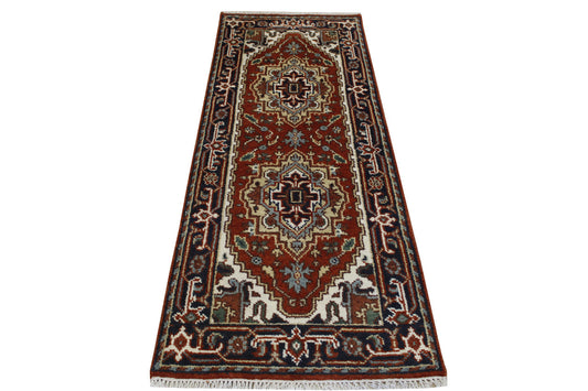 Tribal Indo Heriz Wool Hand Knotted 2.4x5.11 -w20314