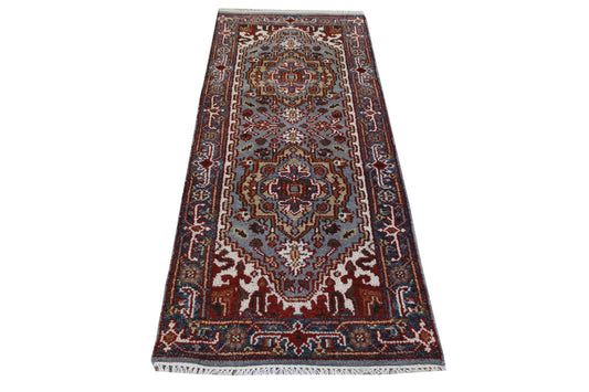 Tribal Indo Heriz Wool Hand Knotted 2.5x5.10 -w20311