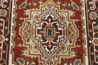 Tribal Indo Heriz Wool Hand Knotted 2.6x6 -w20309