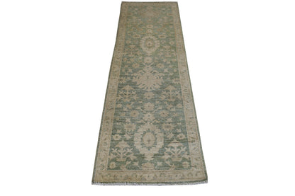 Oushak Whitewash Chobie Wool Hand Knotted Rug 2.0x6.4 -b-126