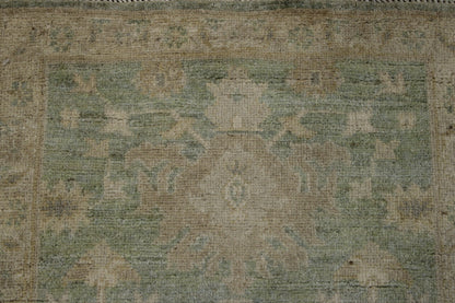 Oushak Whitewash Chobie Wool Hand Knotted Rug 2.0x6.4 -b-126