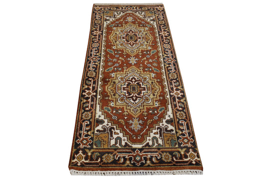 Tribal Indo Heriz Wool Hand Knotted 2.6x5.11 -w20300
